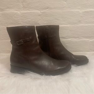 Leather Clarks Boots with Side Zip